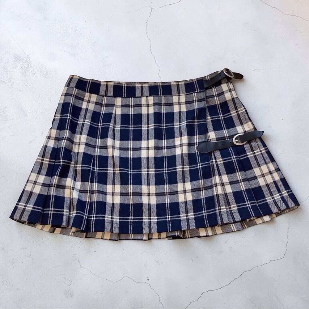 John Galt Brandy Melville Plaid Pleated Mini Skirt preppy goth
